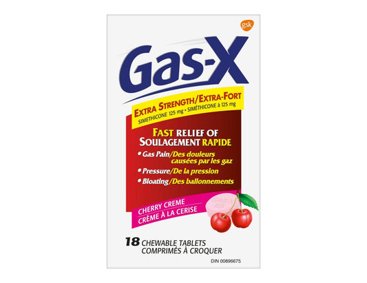 Gas-X Extra Strength Chewable Tablets Cherry Creme 125 mg – 18 Count