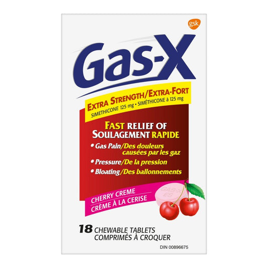 Gas-X Extra Strength Chewable Tablets Cherry Creme 125 mg,  18 ct