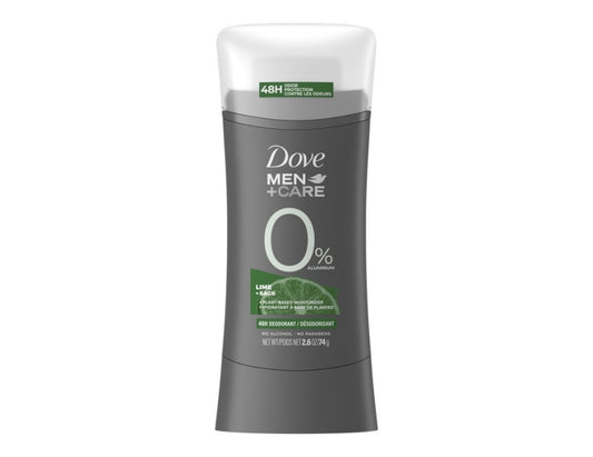 Dove Men 0% Aluminum Deodorant Lime + Sage, 74 g