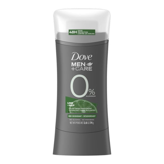 Dove Men 0% Aluminum Deodorant Lime + Sage, 74 g