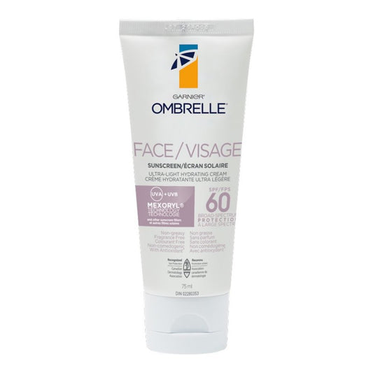 Ombrelle Ultra Light Hydrating Sunscreen Cream, SPF 60, 75 mL