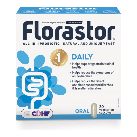 Florastor Daily Probiotic Vegetarian Capsules. 20 ct