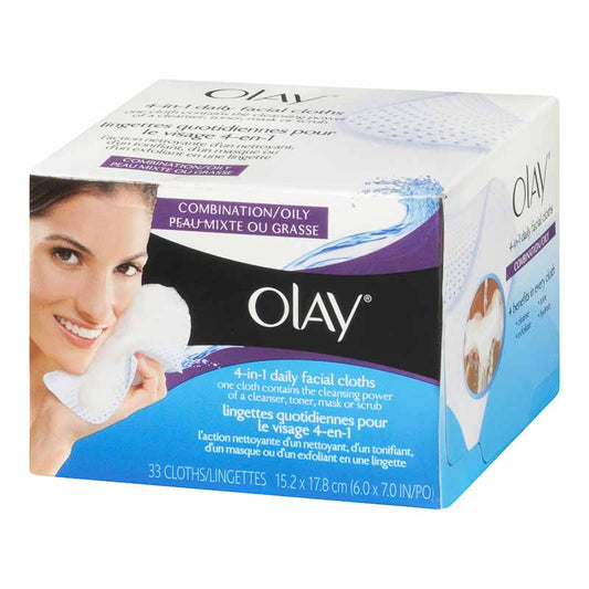 Olay 2-in-1 Daily Facial Cloths, 33 ct