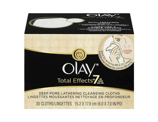 Olay Total Effects Deep Pore Lathering Cleansing Cloths, 30 Count