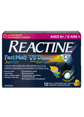 Reactine Junior Fast Melts Tablets, Fruit Burst 12