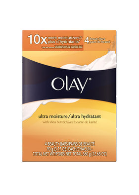 Olay Ultra Moisture Shea Butter Bars, 4 x 90g