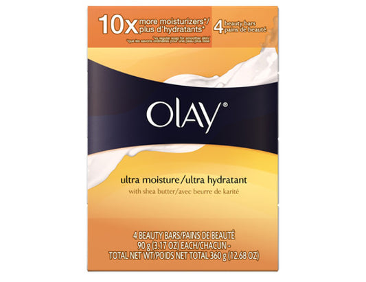 Olay Ultra Moisture Shea Butter Bars, 4 x 90g