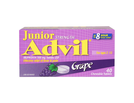 Advil Junior Grape Chewable Tablets – 40 Count