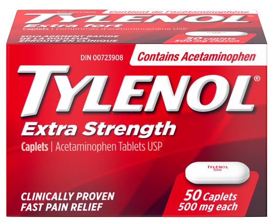 Tylenol Extra Strength 500mg eZtabs, 50 Tablets