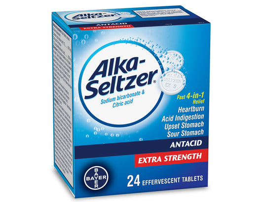 Alka-Seltzer Extra Strength Antacid – 24 Effervescent Tablets