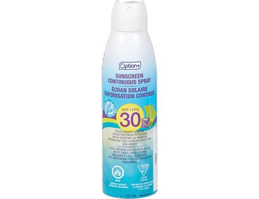 Option+ Sunscreen Continuous Spray, SPF 30 177ml