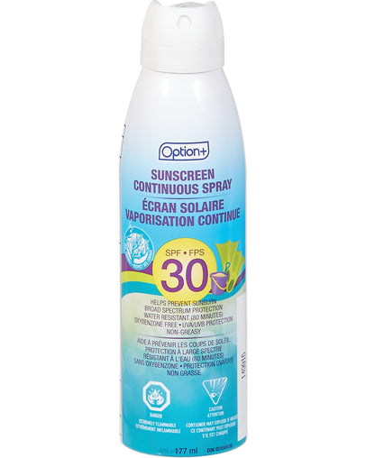Option+ Sunscreen Continuous Spray, SPF 30 177ml