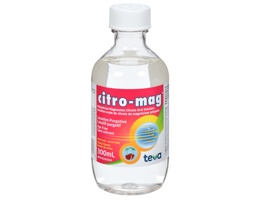 Teva Medicine Citro-Mag Laxative-Purgative Liquid, Cherry Flavour 300ml