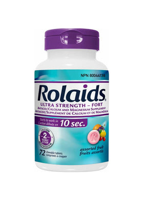 Rolaids Ultra Strength Chewable Tablets, Assorted Fruits 72