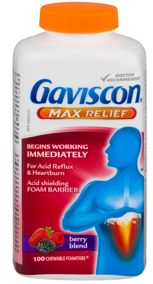 Gaviscon Max Relief, Berry Blend Chewable Foamtabs, 18 ct