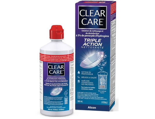 Clear Care Contact Lens Solution Triple Cleaning Action, 360 mL