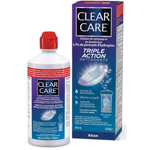 Clear Care Contact Lens Solution Triple Cleaning Action, 360 mL
