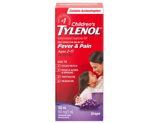 Tylenol Children’s Suspension Paraben Free Grape 100 mL