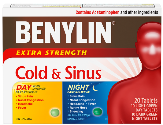 Benylin Cold & Sinus Extra Strength Day/Night, 20 Tablets