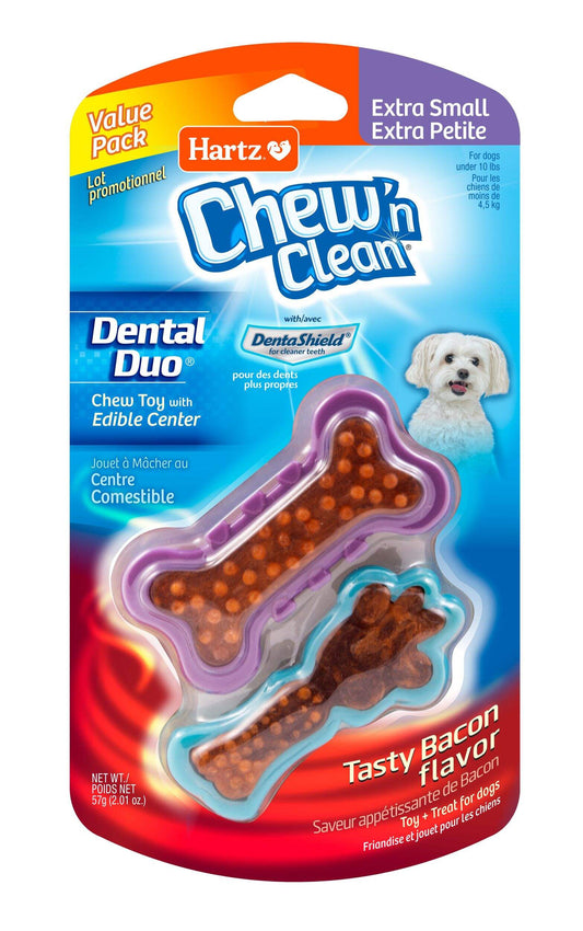 Hartz Chew 'n Clean Dental Duo, Extra Small, 2-pk