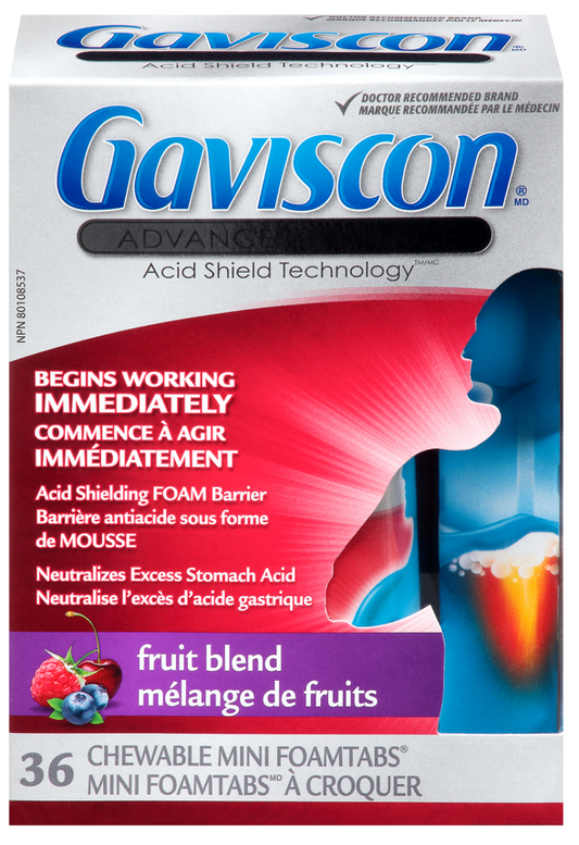 Gaviscon Advanced Chewable Mini FoamTabs Fruit Blend, 36 ct