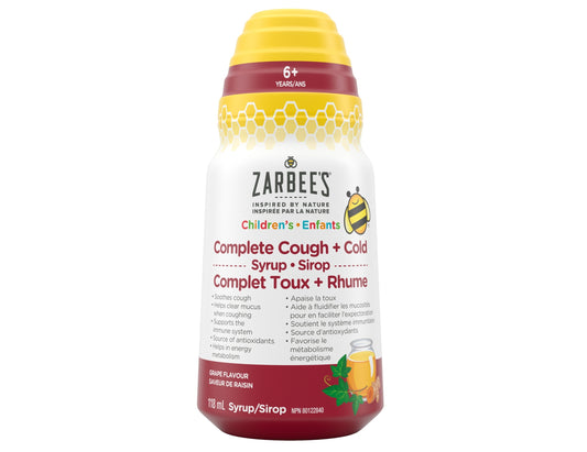 Zarbee’s Children’s Complete Cough + Cold Syrup Grape, 118 mL
