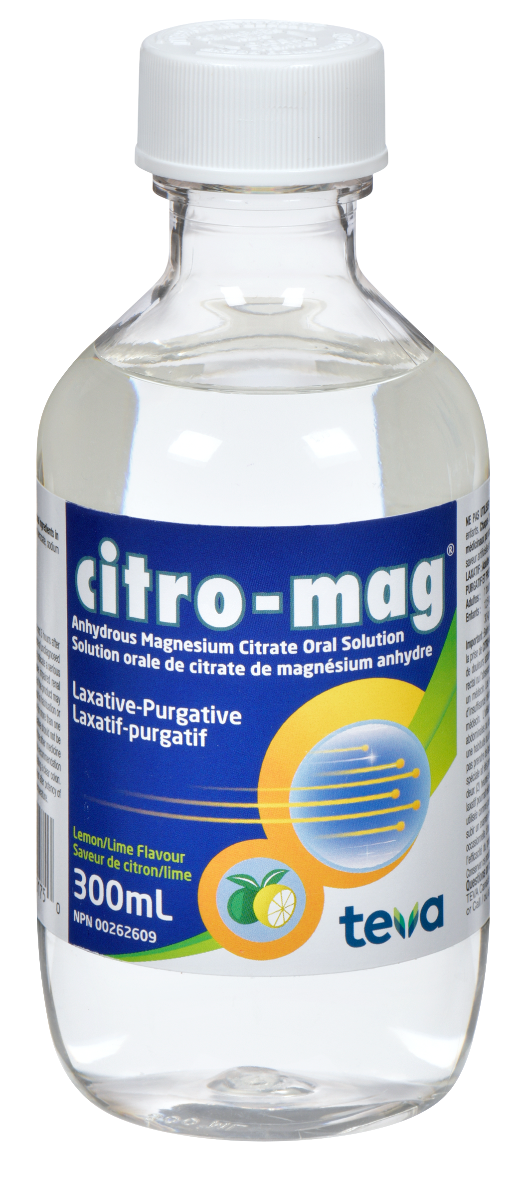 Teva Medicine Citro-Mag Laxative-Purgative Liquid, Lemon/Lime Flavour 300ml