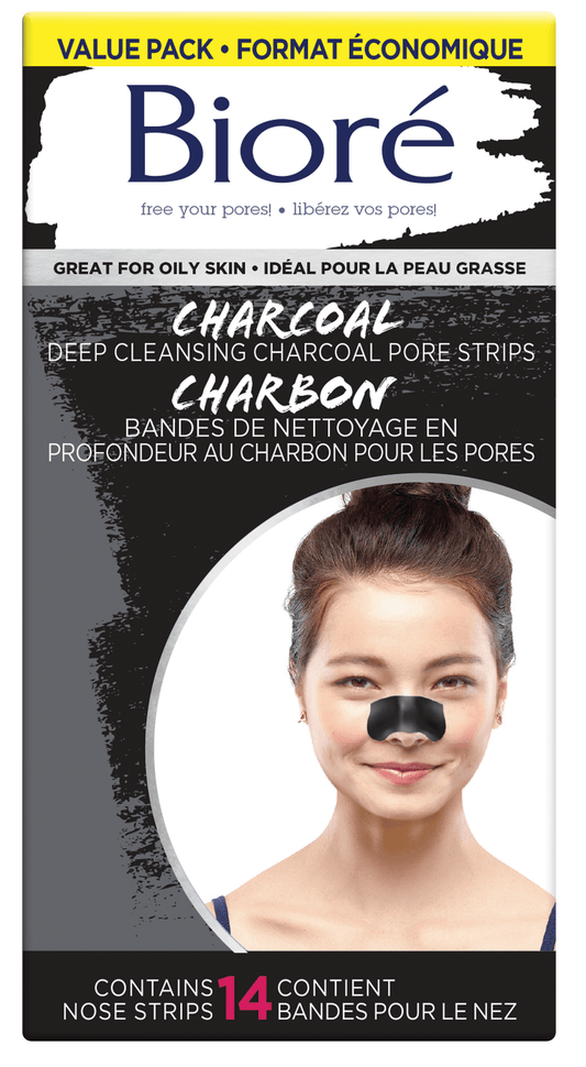 Bioré Oil Control Charcoal Deep Cleansing Pore Nose Strips, 14 Strips