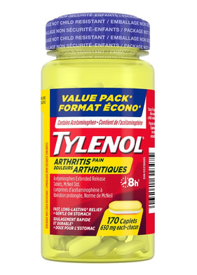 Tylenol Arthritis Pain 650 mg, 170 Caplets: Fast & Long-Lasting Relief for Arthritis Pain