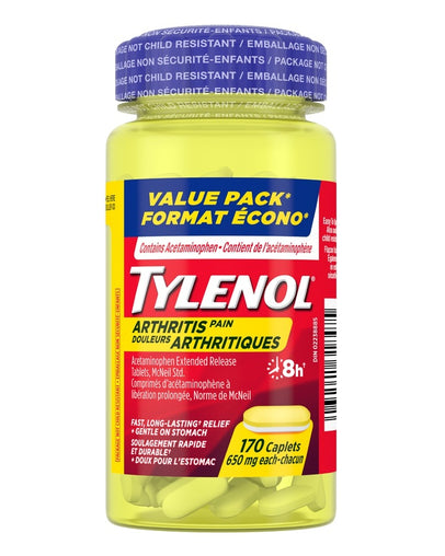 Tylenol Arthritis Pain 650 mg, 170 Caplets: Fast & Long-Lasting Relief for Arthritis Pain