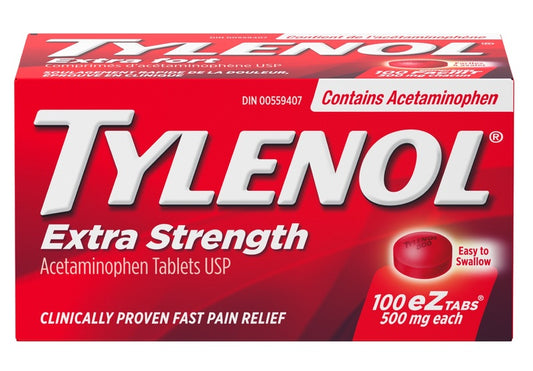 Tylenol Extra Strength 500mg eZtabs, 100 Tablets