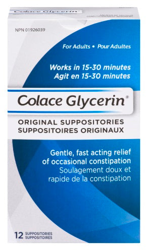 Colace Glycerin Suppositories, 12 ct