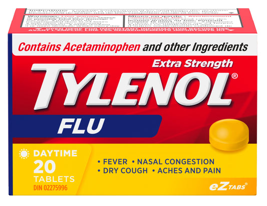 Tylenol Cold Extra Strength Daytime eZtabs, 20 Tablets