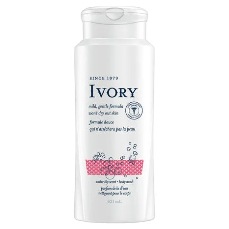 Ivory Clean Body Wash Water Lily Scent, 621 mL