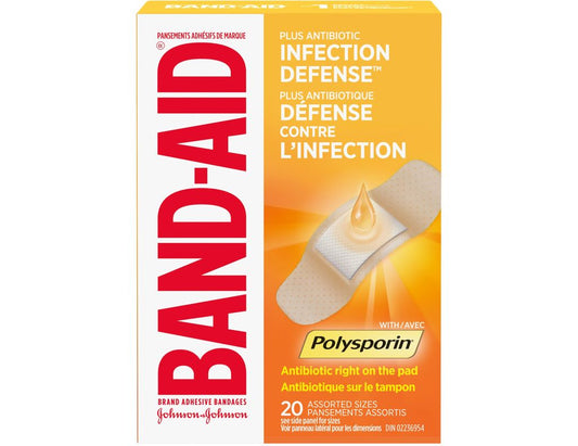 BAND-AID Infection Defense Plus Antibiotic Bandages – 20 Count