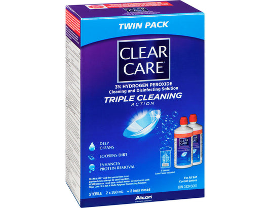 Clear Care Cleaning & Disinfecting Solution Triple Cleaning Action Twin Pack (2 x 360 mL)