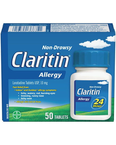 Claritin Allergy 24-Hour Non-Drowsy Relief Tablets 10 mg – 50 Count