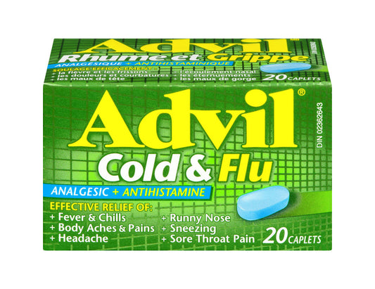 Advil Cold & Flu Analgesic + Antihistamine Caplets – 20 ct