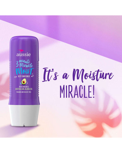 Aussie 3 Minute Miracle Moist Deep Conditioner w/ Avocado & Australian Jojoba Oil, 236 mL