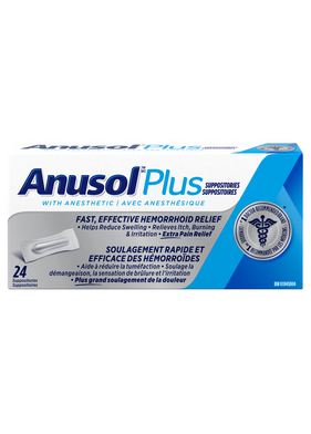 Anusol Plus Hemorrhoidal Suppositories, 24 ct