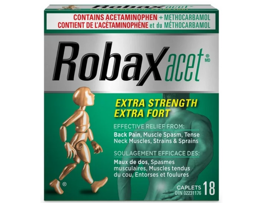 Robaxacet Extra Strength Blister Pack 18 Caplets