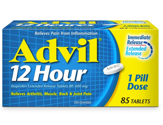Advil 12 Hour Tablets for Extended Pain Relief 600mg Ibuprofen 85 Count