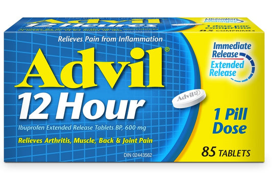Advil 12 Hour Tablets for Extended Pain Relief 600mg Ibuprofen 85 Count