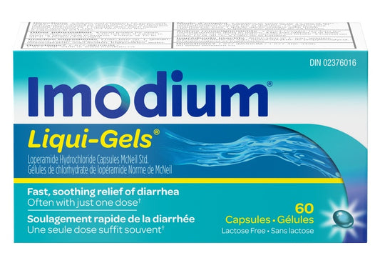 Imodium Liqui-Gels Fast Relief of Diarrhea with Loperamide Hydrochloride 60 Count