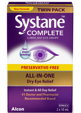 Systane Complete Preservative-Free Eye Drops Twin Pack (2 x 10 mL)