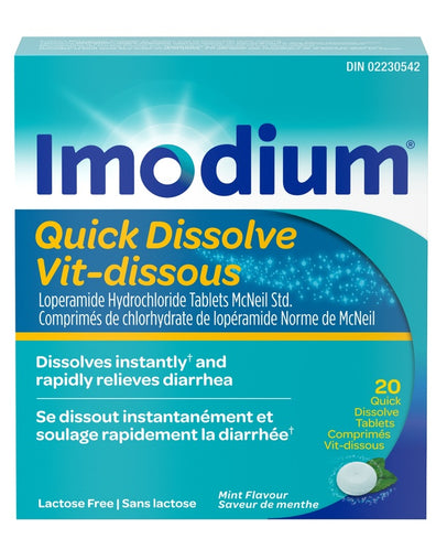 Imodium Quick-Dissolve Mint 20 Tablets