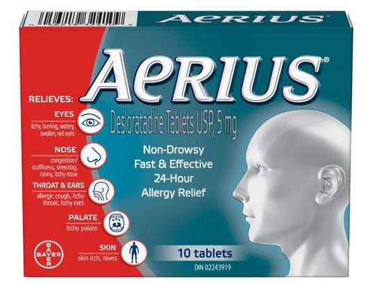 Aerius Desloratadine Tablets 5mg 10 tablets