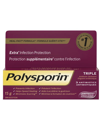 Polysporin Triple Antibiotic Ointment Heal-Fast Formula 15 g