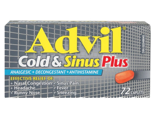 Advil Cold & Sinus Plus Caplets 72 Caplets