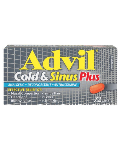 Advil Cold & Sinus Plus Caplets 72 Caplets